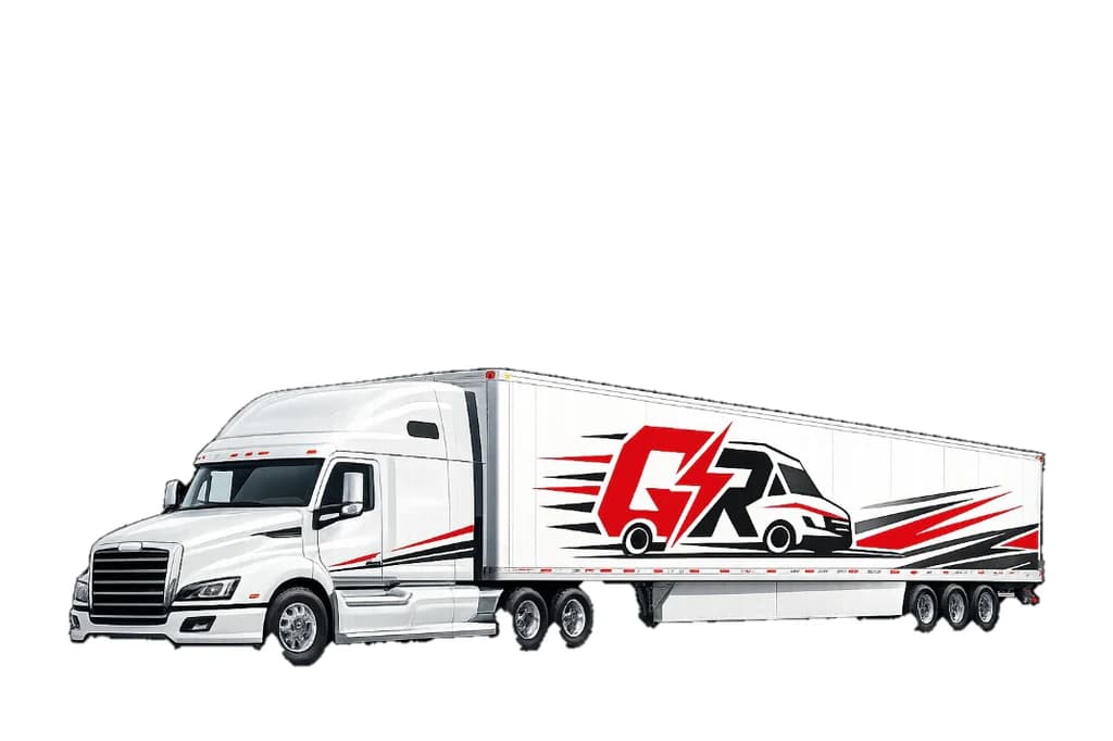 Quick-Run Express branded 53 ft commercial truck available for fleet deliveries