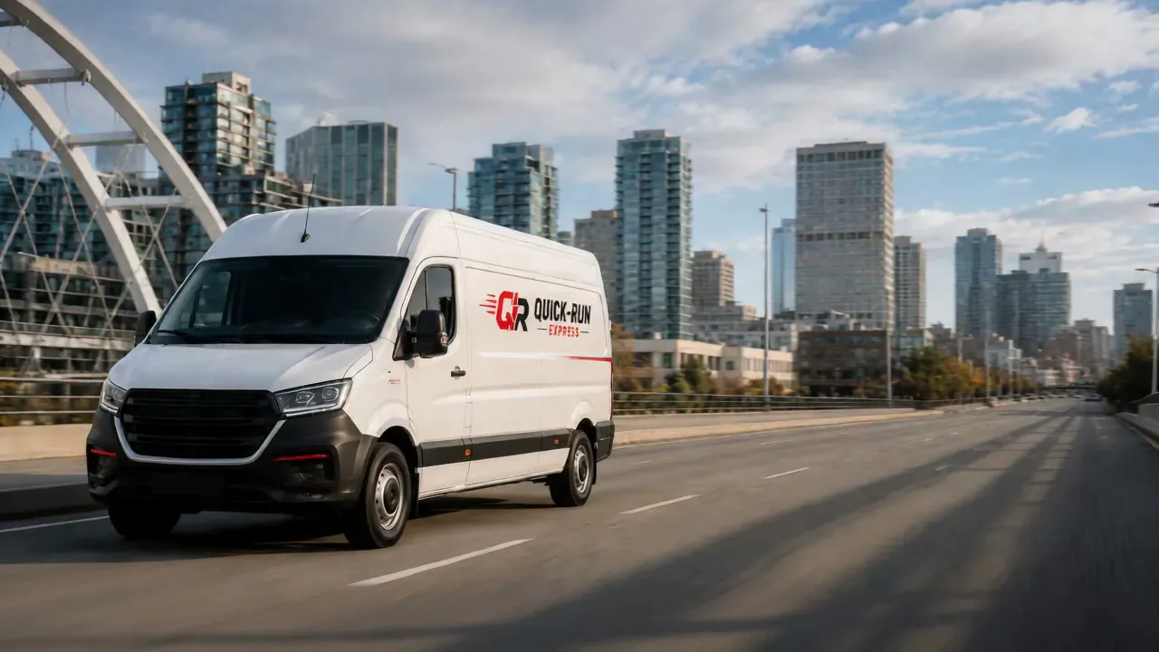 Quick-Run Express delivery van on the road